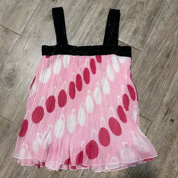 Y2K Polka dot print mesh layers pink top - Picture 5 of 6